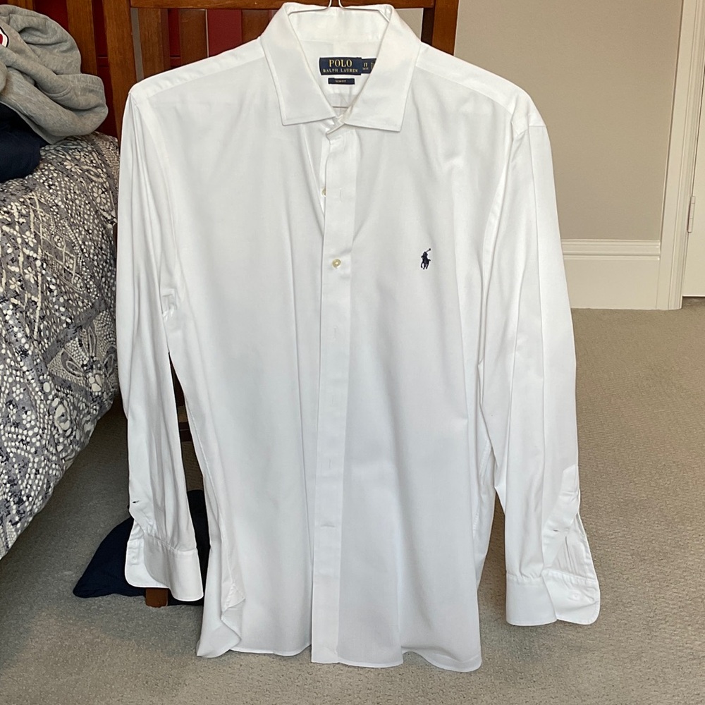 Polo by Ralph Lauren Slim Fit Men's White Dress Shirt